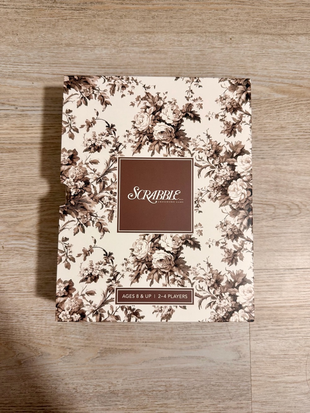 Floral Edition Scrabble - Brown and Cream